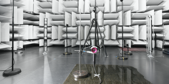 Facility setup for testing Dyson hairdryer
